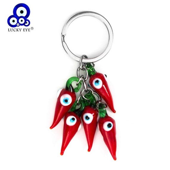 Italian red pepper cross evil eye pin