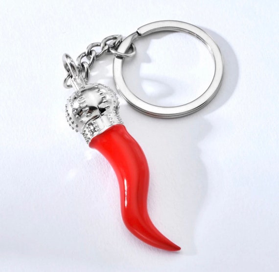 FROM ITALY Italian Red Horn Keychain 