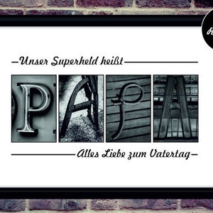 Papa Poster Gift Idea Día del Padre Regalo de cumpleaños personalizado Regalo de Navidad Regalo de Padre Personal - Unframed