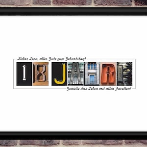 Cartel fotográfico "18 AÑOS" cumpleaños, regalo personalizado, de edad, libro de visitas, póster