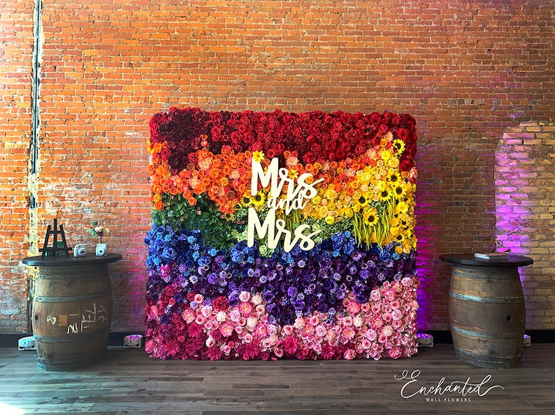 Rainbow Flower Wall © Backdrop for RENTAL Etsy