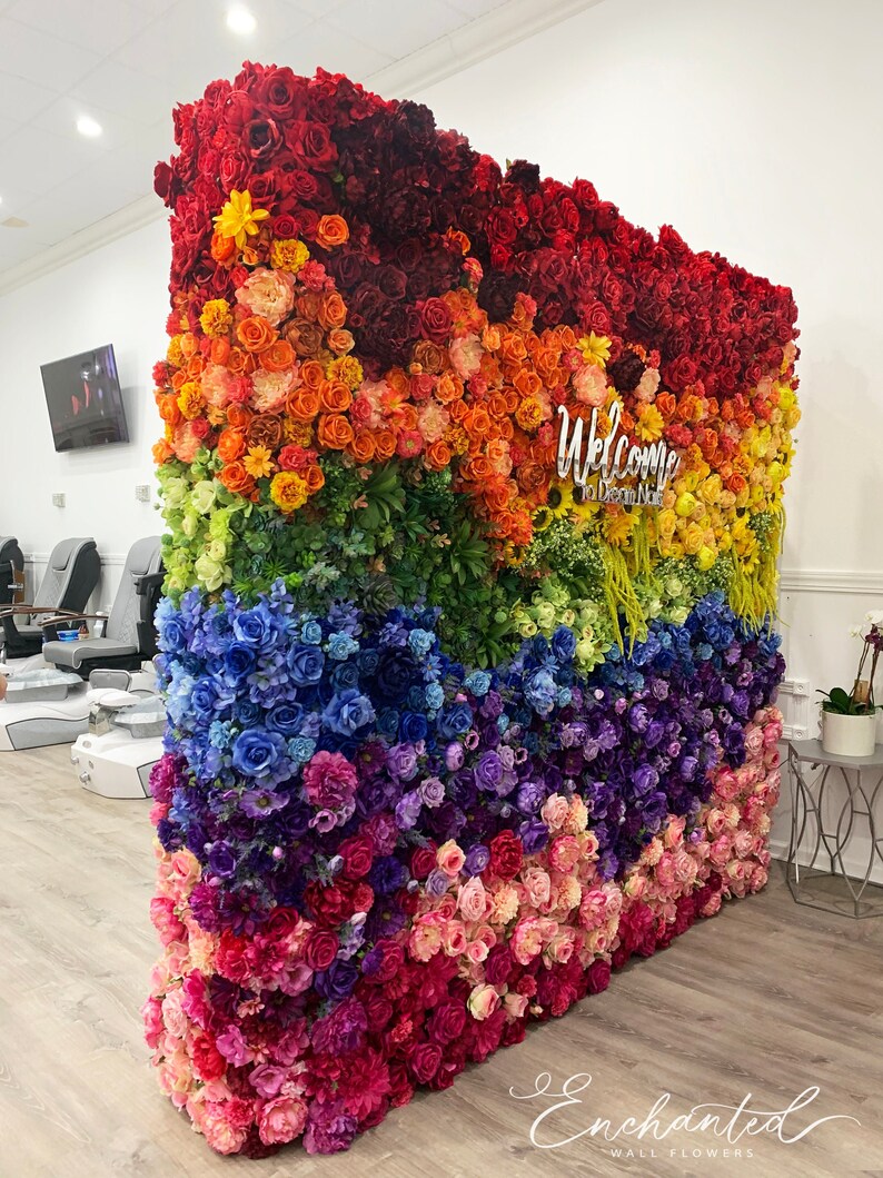Rainbow Flower Wall © Backdrop for RENTAL Etsy