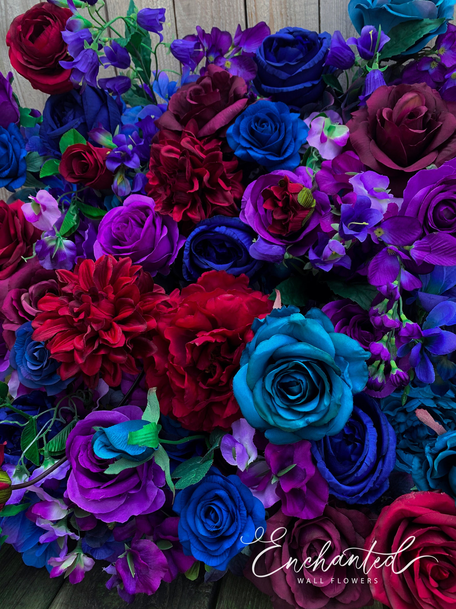 Moody Jewel Tone Flower Wall Backdrop Etsy