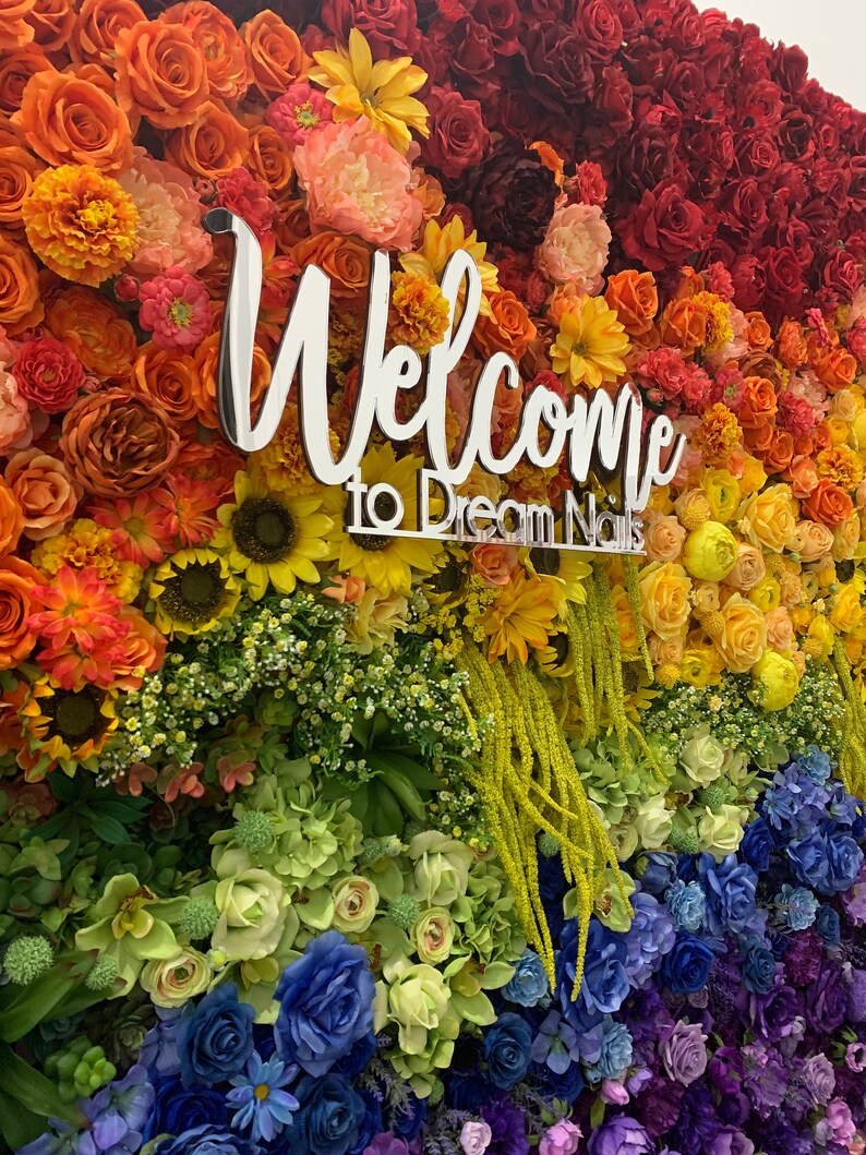Rainbow Flower Wall © Backdrop for RENTAL Etsy
