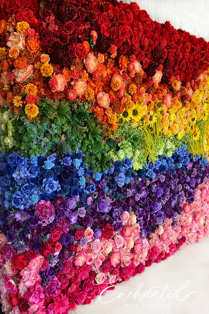 Rainbow Flower Wall © Backdrop for RENTAL Etsy