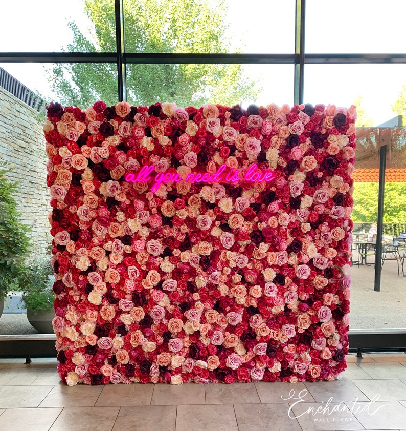 BE MINE Beautiful Flower Wall for Rental 8ft Wide X 8ft High Etsy