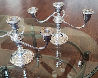 This Aged Heavy Sterling Silver Candlestick is Stamped Nscu