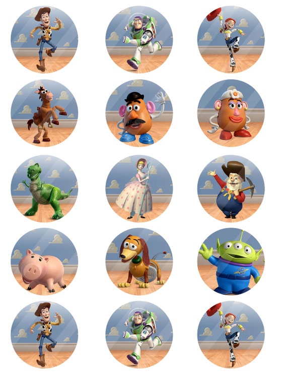 Toy Story 2 Inches Round For Cupcake Toppers Sheet Size Etsy