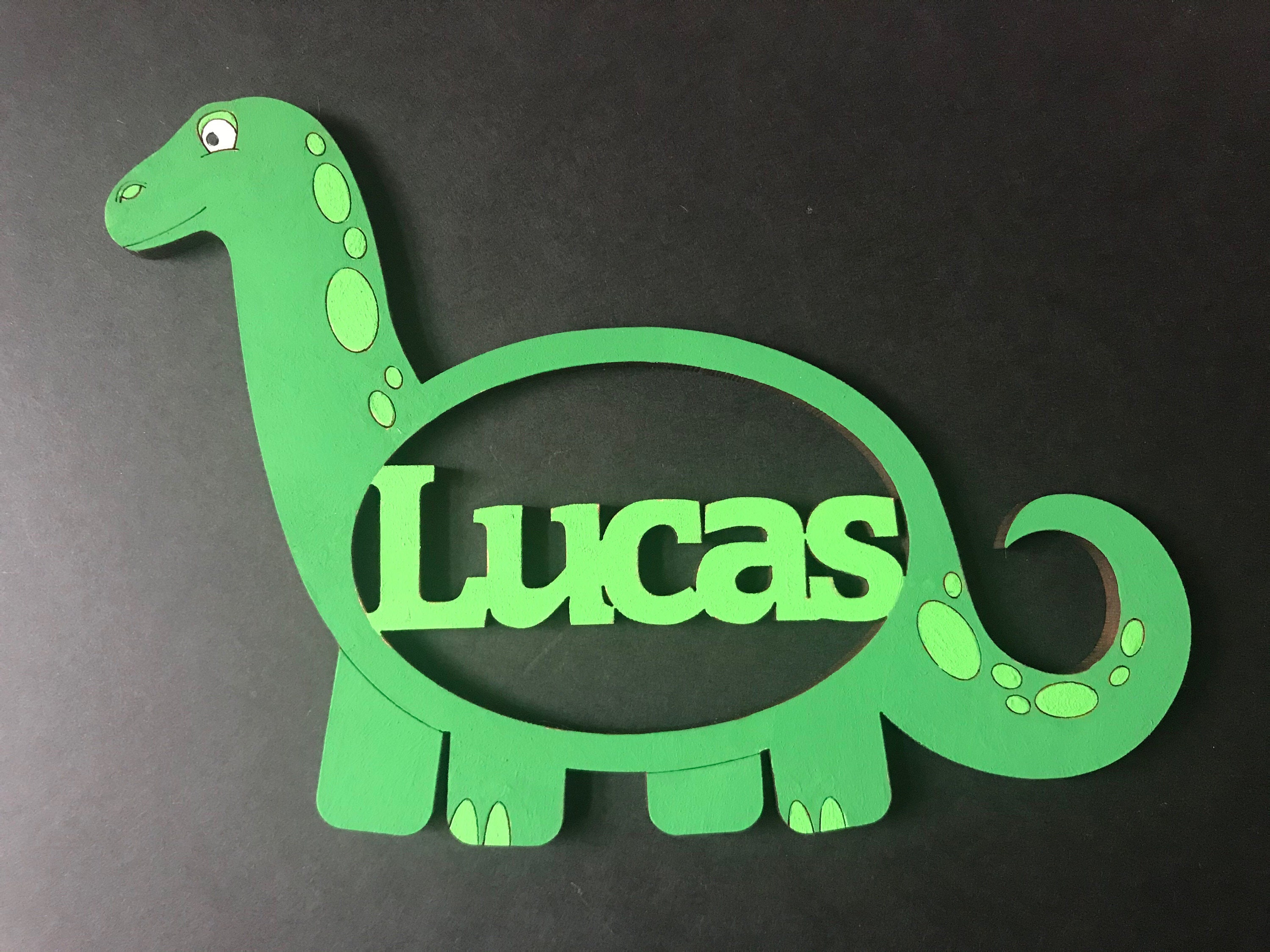 Personalised Hand Painted Wooden Dinosaur Wall Hanging Etsy UK