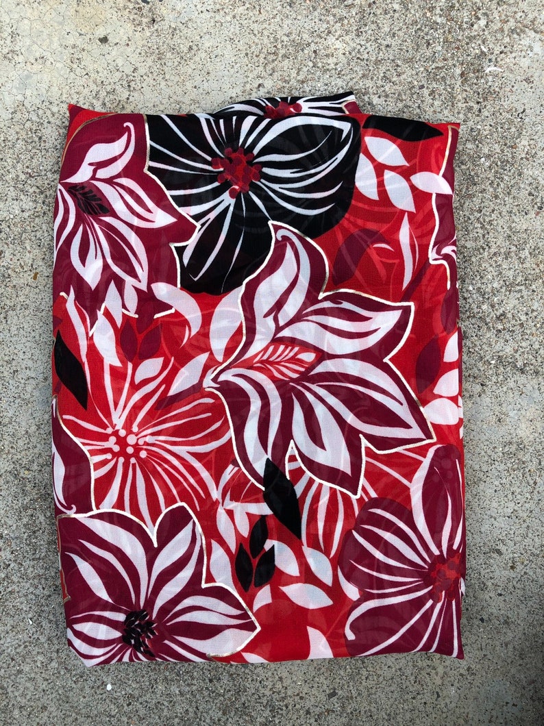 One Size sarong beach cover up hawaiian sarong poolside wear red sarong floral sarong Red floral sarong red pareo floral pareos
