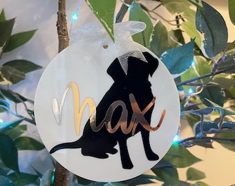 Personalised Labrador Christmas decoration.  Golden Black Chocolate Labrador. Lab. Pet Dog ornament bauble. Xmas. Gift