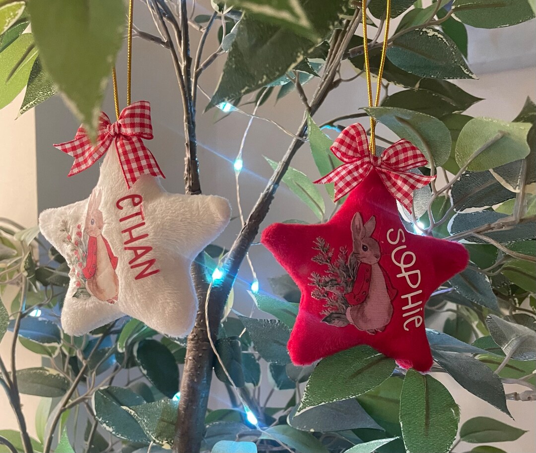 Personalised Peter Rabbit Christmas Tree Decoration. Velvet Etsy UK