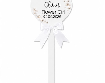 Personalised Flower Girl Wand Wedding Keepsake