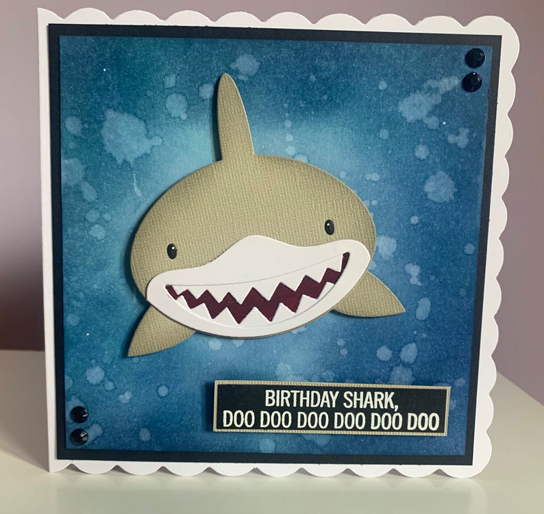 Handmade Shark Birthday Card. Can Be Personalised With Age. | Etsy