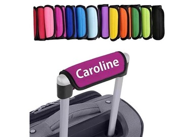 Personalised Luggage Handle Cover.Suitcase bags handle wrap  Case Identifier perfect for travel.Hen Party. Honeymoon Luggage Tag.Mr & Mrs