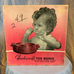 Hankscraft Baby Food Warming Dish Pink Peach embossed tri sectioned baby bowl with box