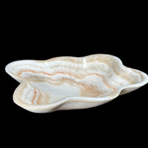 Exquisite Cream Banded Onyx Bowl - Handcrafted Natural Stone Home Decor