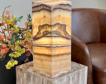Rare Banded Onyx Lamp – Handcrafted Stone Light