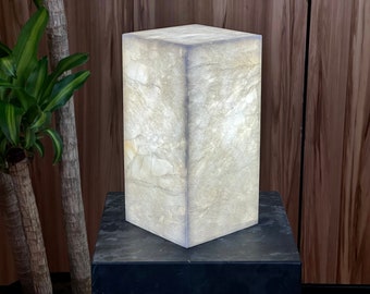 Pure White Onyx Lamp - Bedside Lamp, Nightlight, Modern Lighting