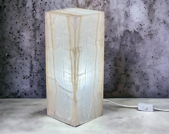 White Onyx Lamp - Modern Lamp - 16 Inches - One of a Kind Art