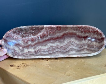 Rare Red Onyx Bowl - Handcrafted Natural Stone - Home Decor