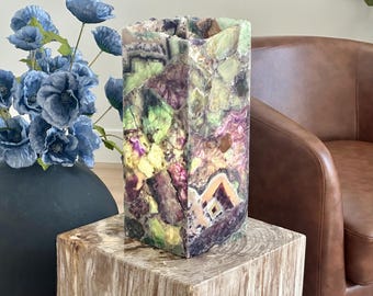 Rare Colgate Fluorite Lamp – Handcrafted Crystal Light for Home or Office Decor