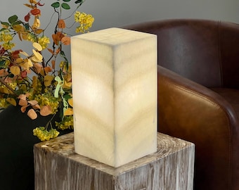 White Onyx Lamp - Natural Stone Lamp - Custom Decor
