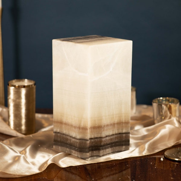 Ethereal Alabaster Lighting Sculpture - Modern Aesthetic - Home Decor - Majestic Centerpiece - Illuminating Lamp