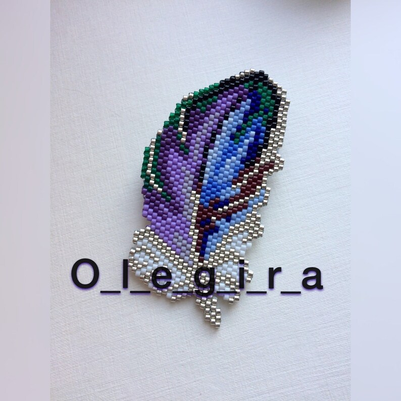 Beaded Pattern Feather Peyote Feather Bead Weaving Bead Etsy