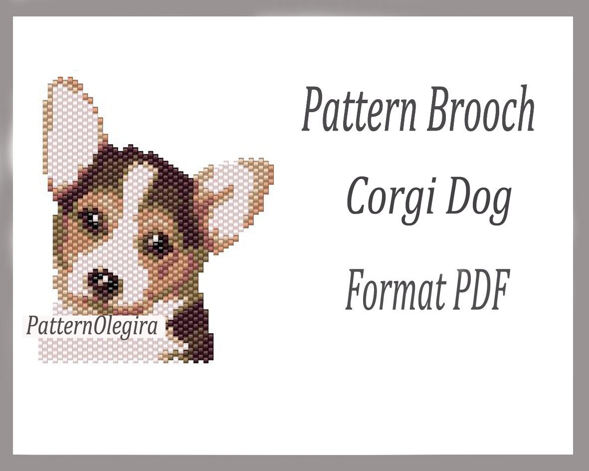 Корги из бисера объемный схема