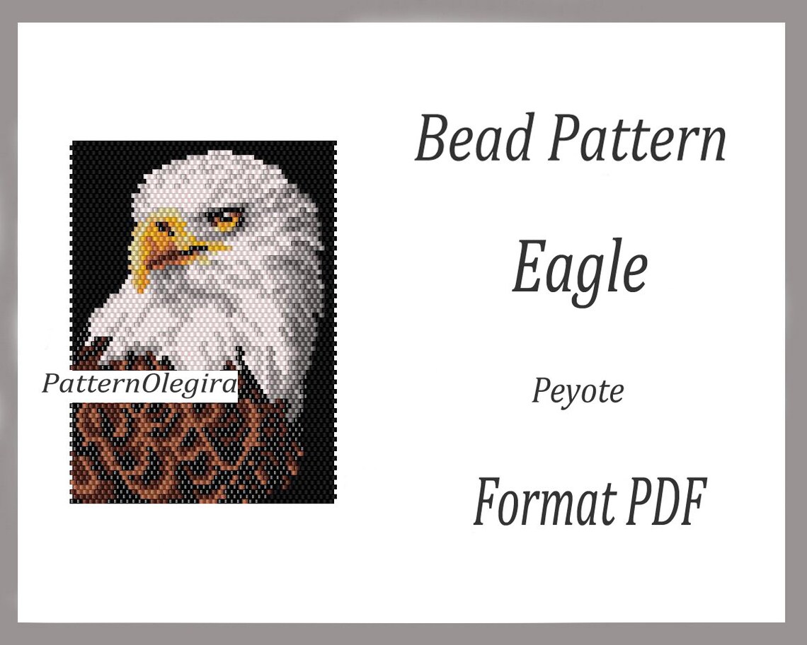 Beaded Pattern Eagle Beaded Peyote Eagle Beaded Pattern Etsy