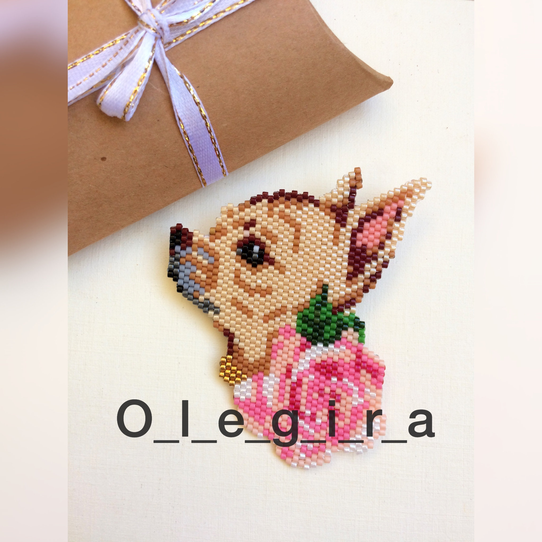 Bead Pattern Brooch Chihuahua 2 Bead Brick Stitch Pattern Etsy