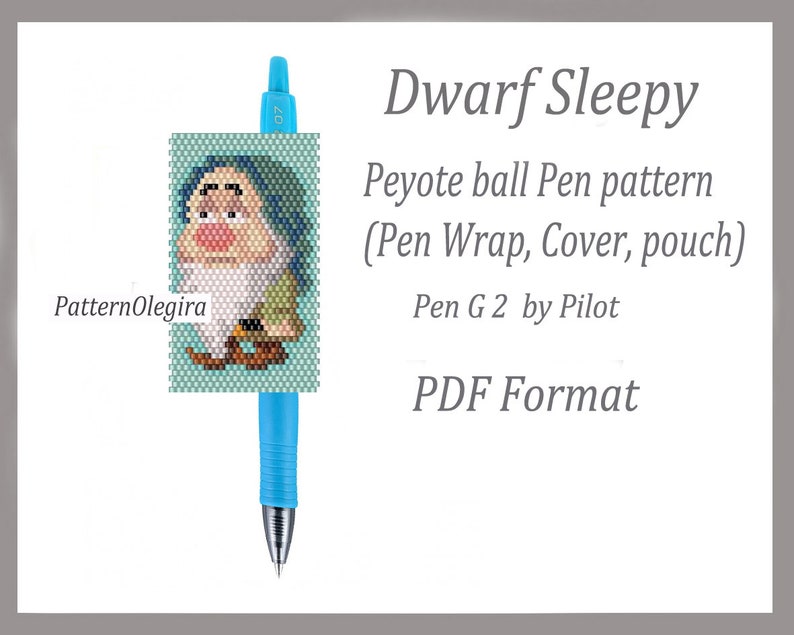 Pen Cover Pattern Teal Turquoise Pattern Peyote Beading Pattern Pen Wrap Pattern