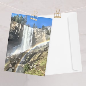 Vernal Falls und Regenbogen Grußkarte