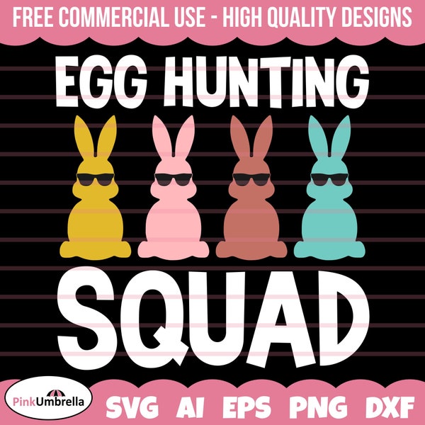 Egg Hunting Squad, Easter Vibes Svg, Bunny Svg, Kids Easter Svg, Easter Shirt Svg, Easter Svg, Easter Squad Svg, Easter Bunny Svg