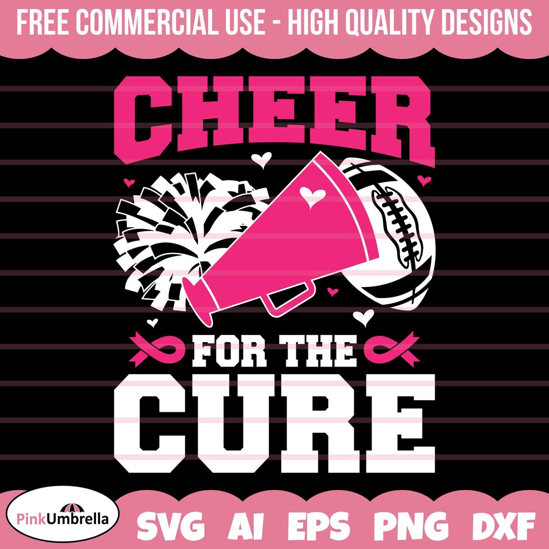 Cheer for the Cure Svg, Breast Cancer Svg, Cheerleader Svg, Pink