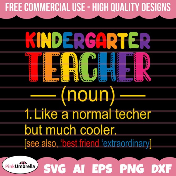 Kindergarten Teacher Definition Svg Kindergarten Svg Back to Etsy