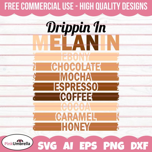 Drippin in Melanin Svg, Black History Svg, African American Svg, Black History Month, Melanin Svg, Black History Png, Black Girl Magic Svg