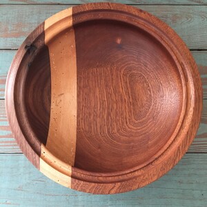 Sapele wood maple wood and walnut turned bowl