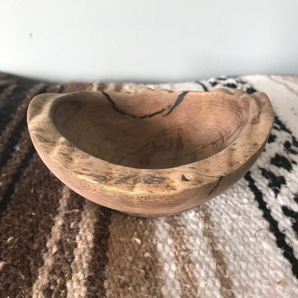 Curly walnut natural edge bowl