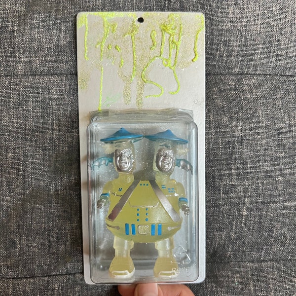 Double Headed 2-in-1 Glow in the Dark bootleg toy resin art figure custom cardback