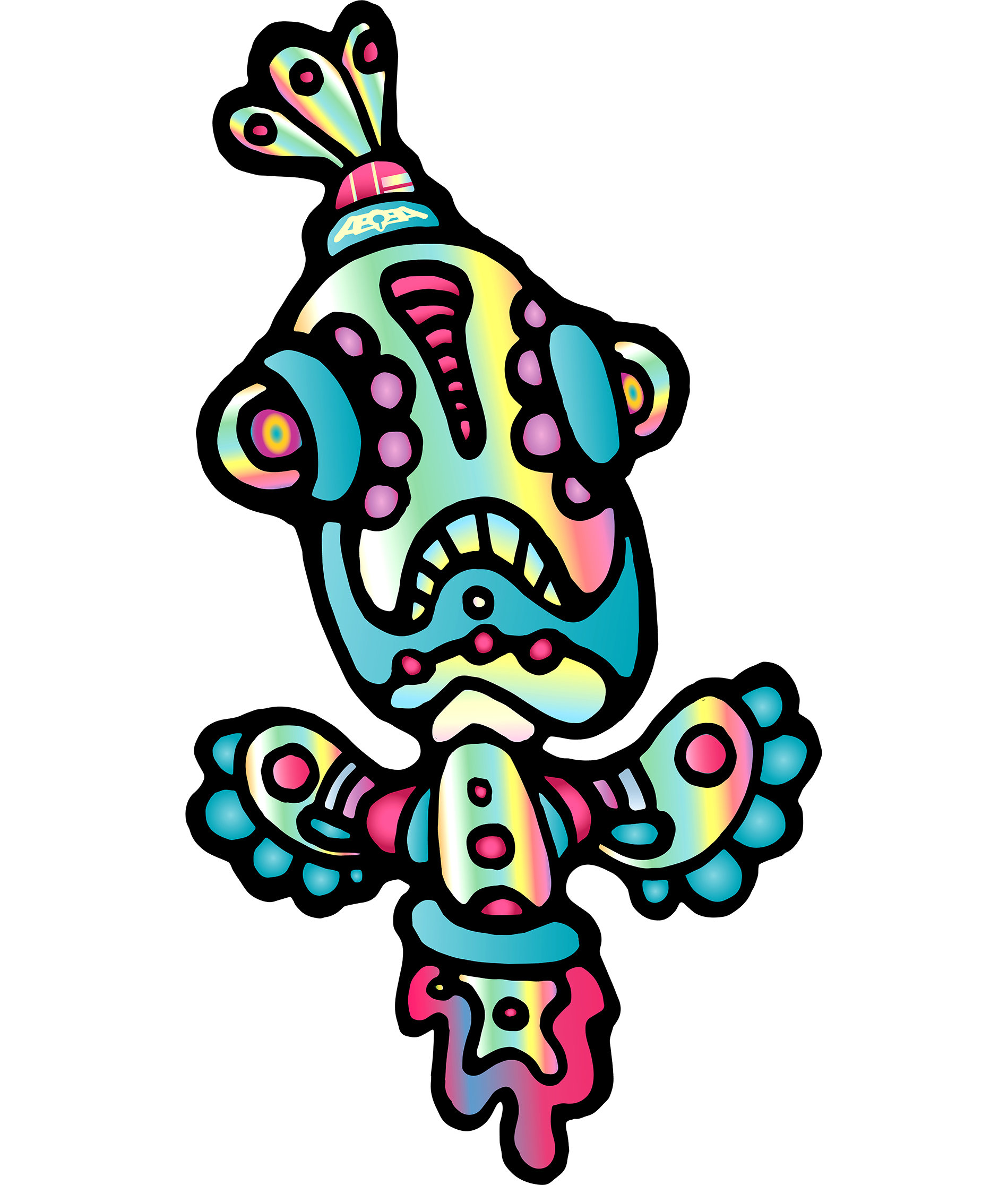 abstract outsider street art style pop art AEQEA Boogerman Sticker