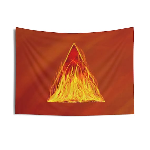 Fire Element Symbol Astrology Zodiac Indoor Wall Tapestries, Wall Decor, Home Decor, Wall Hanging