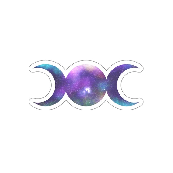 Celestial Triple Goddess Space Stickers, Galaxy Moon Sticker, Triple Moon Sticker