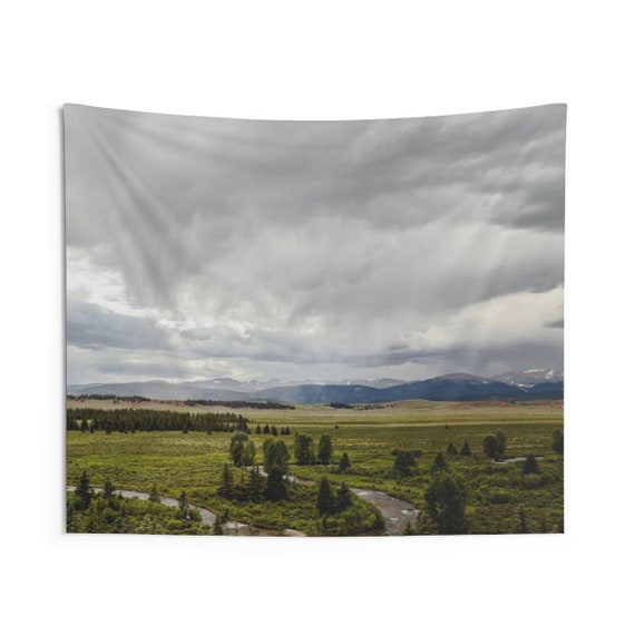 River by the Rockies Indoor Wall Tapestries, Wall Decor, Home Decor, Wall Hanging