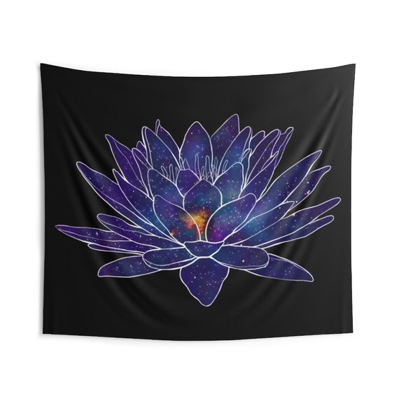 Galactic Captures Space Lotus Indoor Wall Tapestries, Wall Decor, Home Decor, Wall Hanging