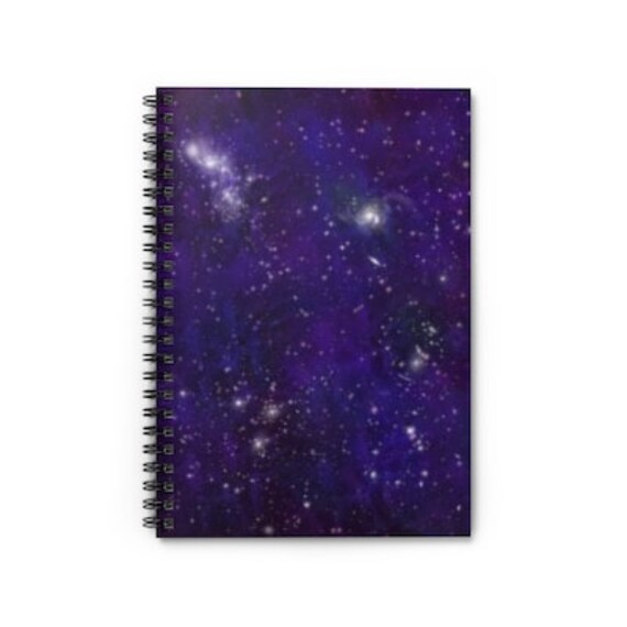 Personalized Galactic Captures Purple Tie Die Night Sky Stars Spiral Notebook - Ruled Line