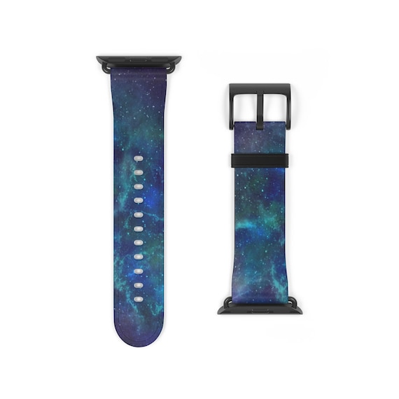 Galactic Captures Blue Green Space Nebula Watch Band