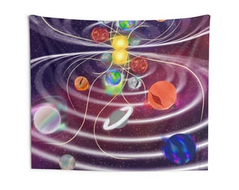 Dualidad Universo Paralelo Planents Tapices de pared interior, Decoración de pared, Decoración del hogar, Colgante de pared, Arte celestial