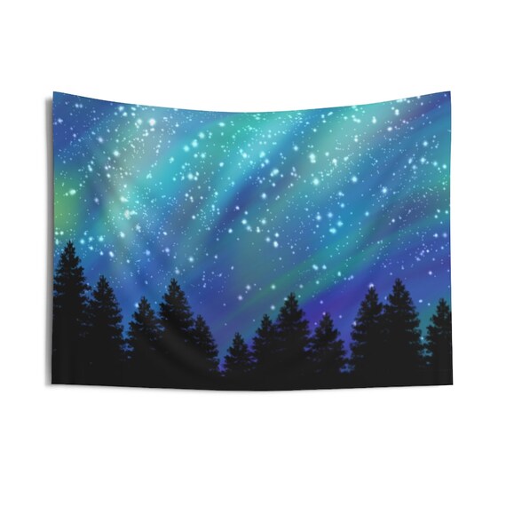 Aurora Borealis Northern Lights Night Sky Indoor Wall Tapestries, Home Decor, Wall Hanging, Bedroom Tapestry, Decorative Tapestry